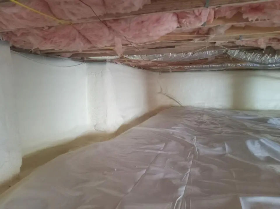 Crawl space encapsulation with closed-cell spray foam for Spray Foam Roofing in Oak Point